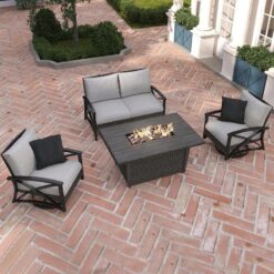 Martha Stewart Metal 4 – Person Seating Group with Cushions