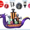 11ft Long Halloween Inflatable Dragon Pirate Ship Skeleton Scene - Image 2