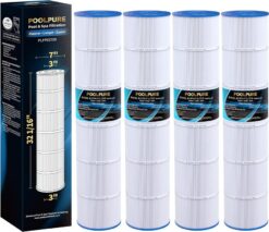 POOLPURE PLFPCC130 Pool Filter Replaces Pentair CCP520. R173578. PCC130. Ultral-A7. Unicel C-7472. Filbur FC-1978. FC-6475. Pentair Clean and Clear Plus 520. 817-0131. 178585. L x OD: 32 1/16×7
