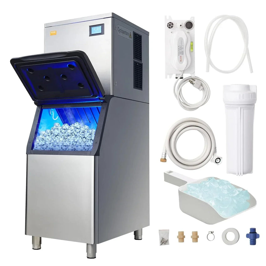 VEVOR Commercial Ice Maker. 360LBS/24H Ice Making Machine with 330.7LBS Large Storage Bin