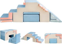 4 in 1 toddler foam climbing blocks. indoor soft climbing and crawling toys