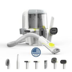Professional Pet Grooming Vacuum Kit. Dogs & Cats. Direct Handheld Control. 7 Grooming Tools. 6 Suction Levels. Large 2.2L Dust Bin. UL. HEPA Filter