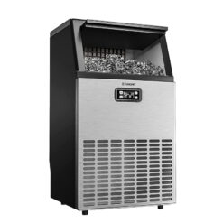 Euhomy Commercial Ice Machine. 2 Way Water Supply 100lbs/24H Stainless Steel Under Counter ice Machine with 33lbs Capacity