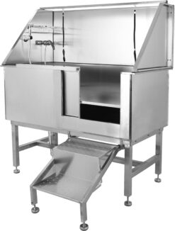 50 Dog Wash Bathtub. Pet Wash Station. Professional Stainless Steel Dog Grooming Tub with Ramp. Faucet. Sprayer. Drain Kit. Right Door