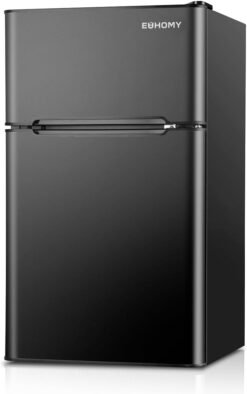 Euhomy Mini Fridge with Freezer. 3.2 Cu.Ft Mini Refrigerator with Freezer
