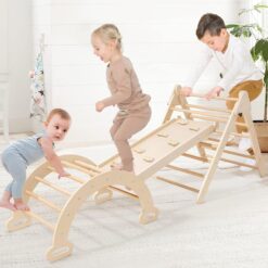 5 in 1 Pikler Triangle Set. Baby Climbing Toy Indoor Playground. Kids Jungle Gym