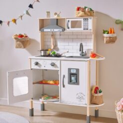Children’s small land play kitchen. wooden children’s play kitchen toy set