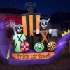 11ft Long Halloween Inflatable Dragon Pirate Ship Skeleton Scene