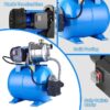 1.6HP Shallow Well Pump with Pressure Tank 1268 GPH Stainless Steel Jet Pump Transfer Drainage Booster Pump Garden Sprinkler System Water Pump for Home Garden Lawn Irrigation - Image 4