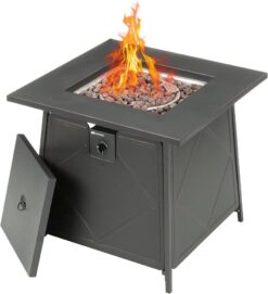 Four Seasons Patio Dual Heat 50.000 BTU Square Gas Fire Pit
