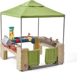 All-round play patio with canopy. kids indoor and outdoor kitchen play set