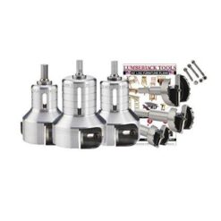 Lumberjack Tools PSK3 3-Size Pro Series Master Kit (1′′. 1-1/2′′. 2′′ Tenon Cutters and Forstner Bits)