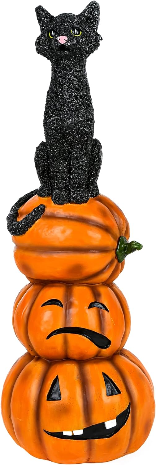 Black cat and a bunch of pumpkins. Halloween collection