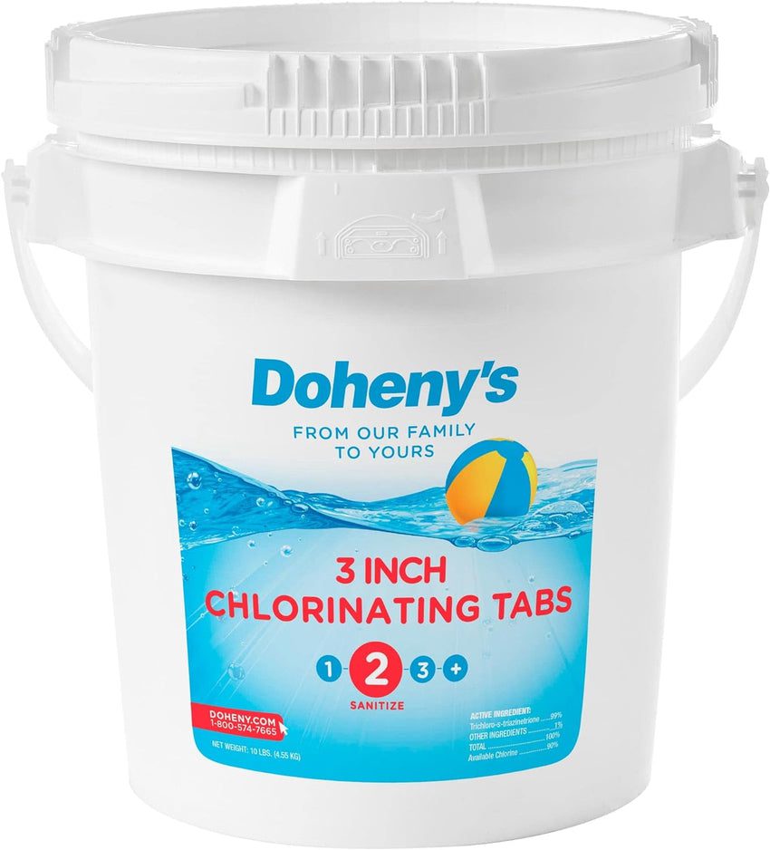 Doheny’s 3 Inch Stabilized Chlorine Tablets | Pro-Grade Pool Sanitizer. Long Lasting. Slow Dissolving. 99% Pure Tri-Chlor. Individually Wrapped – 50lb