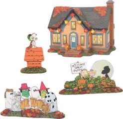 Snow Village Halloween Trick-or-Treat Lane Peanut House