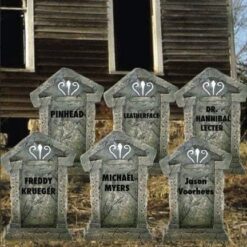 Alternative view of 12 Halloween Tombstones for Halloween Cemetery