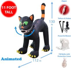 Alternative view of 11 Foot Tall Animated Halloween Inflatable Black Cat