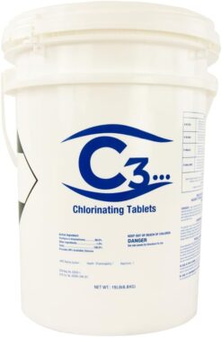 C3… 3 Stabilized Chlorine Tablets for Swimming Pools and Spas | Individually Wrapped | Slow Dissolving Tabs | 50 Pounds