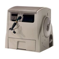 Suncast 100 ft. Powerwind Auto Power Rewind Hose Reel. Light Taupe