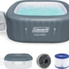 4 to 6 Person Inflatable Hot Tub Square Portable Outdoor Spa with 114 Soothing AirJets and Insulated Cover, Gray-Coleman - Image 3