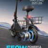 Gyroor Electric Scooter with Basket & Seat, 550W, 20 Mile Range - Image 4