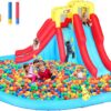Inflatable Water Slides for Kids 8-in-1 Bounce House Water Park with 450W Blower Climbing Wall, Splash Pool, 2 Water Cannons, Basketball Hoop, Water Slide, Crocodile Sprinkler for Gift Backyard Party - Image 19