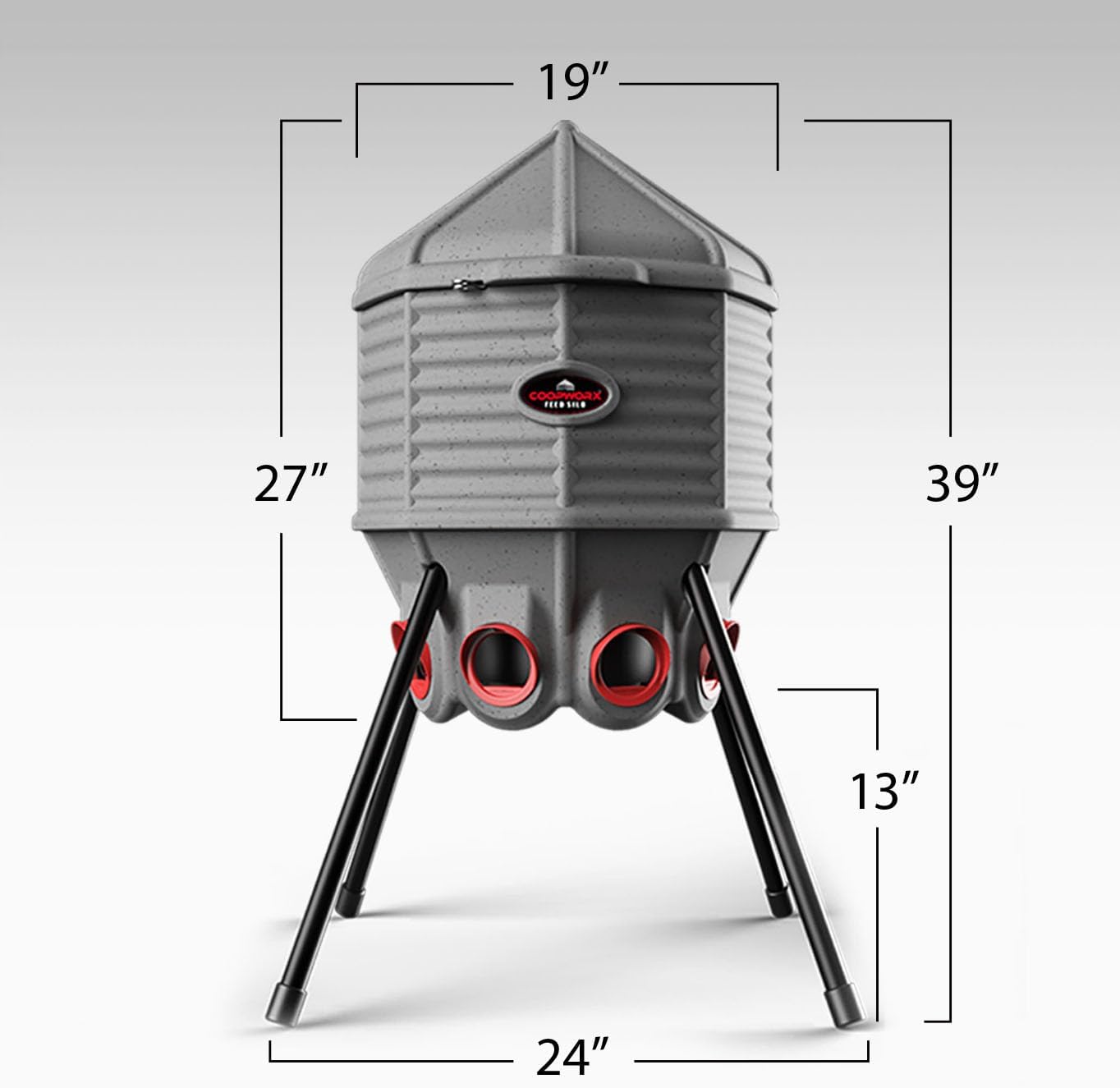 80lb Poultry Feeder, Adjustable Height, UV Stable, Weather Resistant, 8 Ports, Made in USA - Image 6