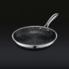 HexClad 6 Piece Hybrid Stainless Steel Cookware Pan Set 8 inch 10 inch 12 inch with Glass Lids Size: One size Black - Image 16