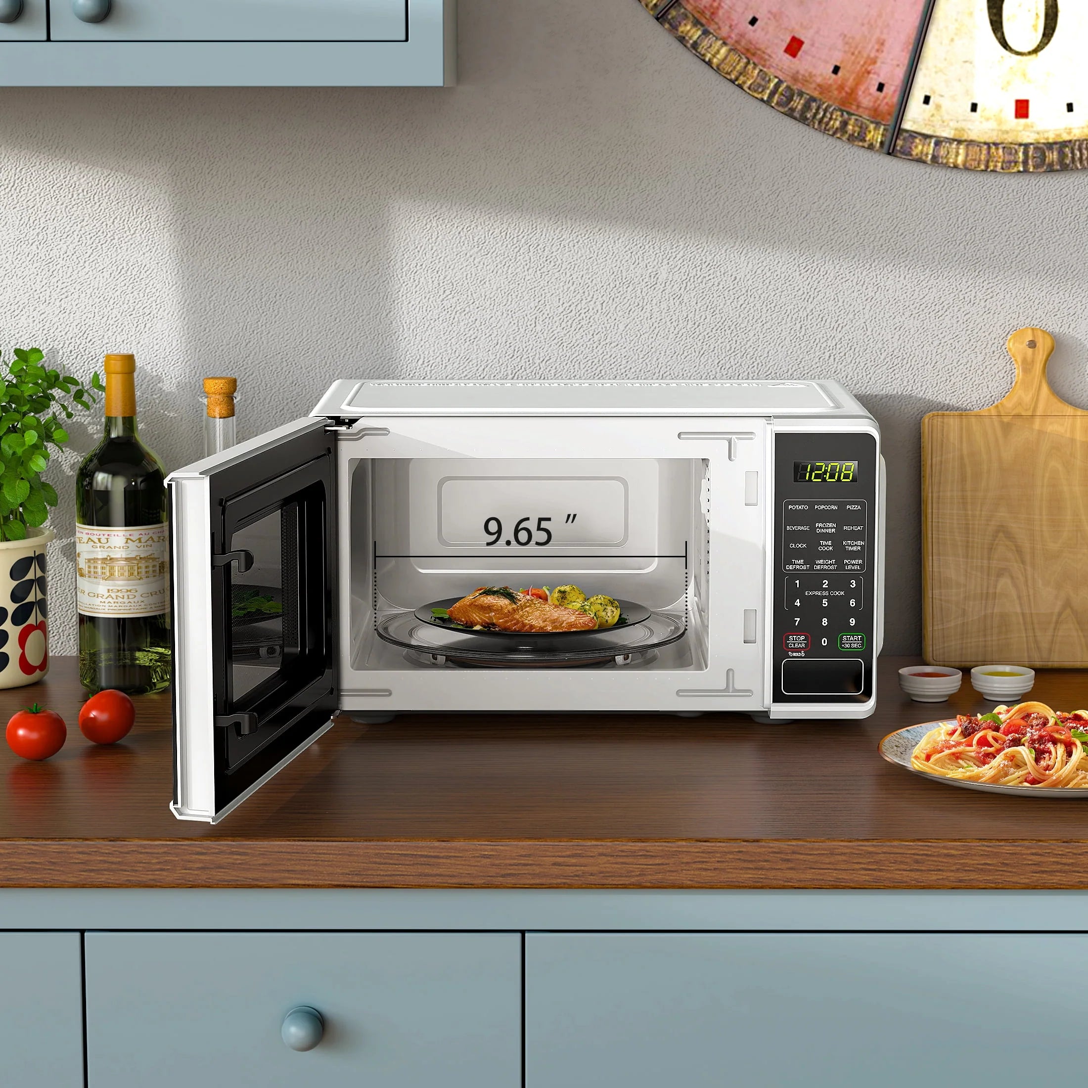 Mainstays 0.7 cu. ft. Countertop Microwave Oven, 700 Watts, White, New - Image 6