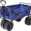 Mac Sports Heavy Duty Collapsible Folding All Terrain Utility Beach Wagon Cart Blue/Black - Image 3