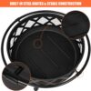 SUNCREAT 42” Patio Fire Pit Wood Burning with Mesh Spark Screen, Bonfire Outdoor firepit with Fireplace Poker, Black - Image 31