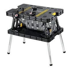 Alternative view of Keter ?C 197283 Folding Table Work Bench for Miter Saw Stand Woodworking Tools and Accessories with Included 12 Inch Wood Clamps ?C Easy Garage Storage Black/Yellow