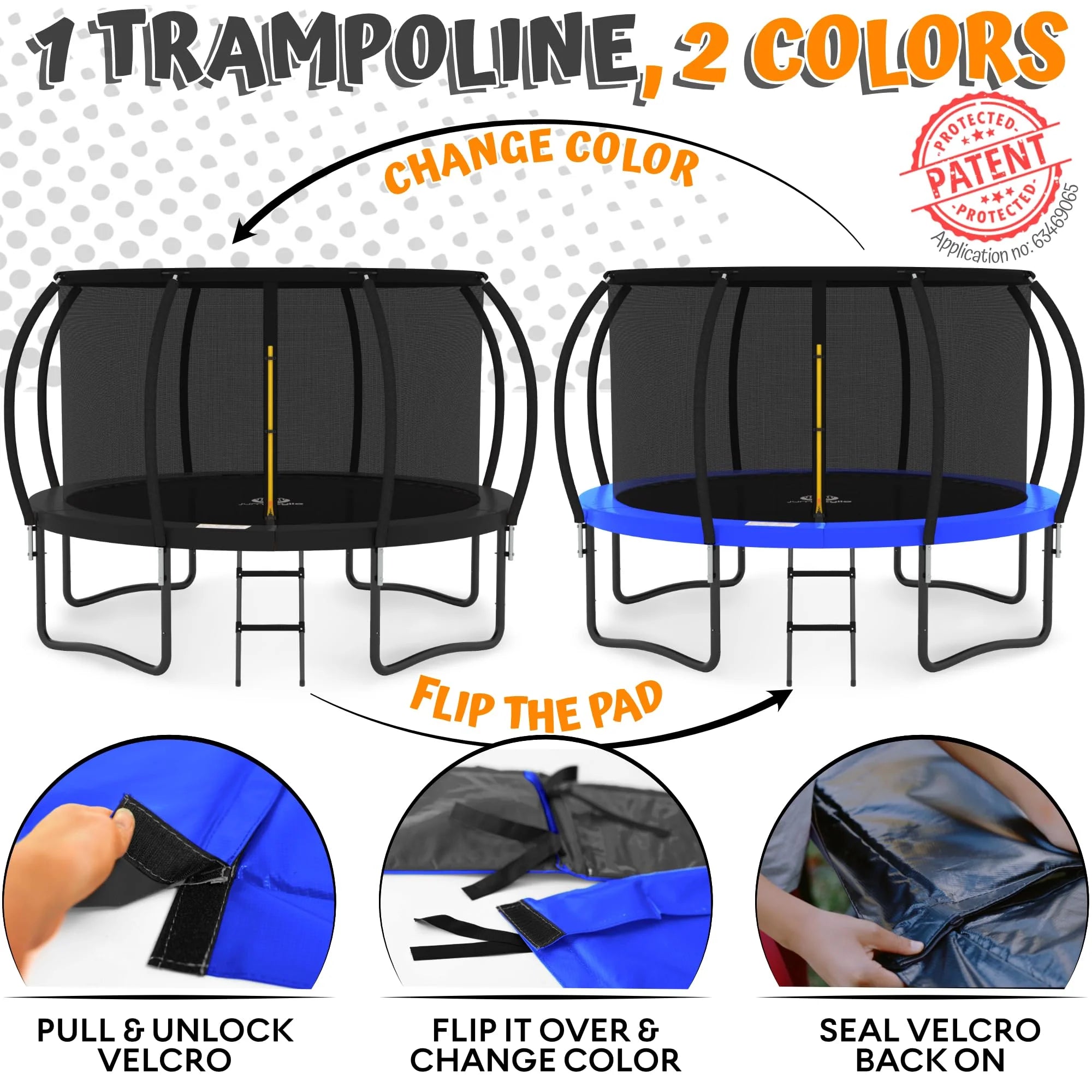 JUMPZYLLA 8FT Trampoline Outdoor with Enclosure for Kids - Image 6