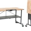 COSCO SmartFold Butcher Block Workbench, 700LB Capacity, Gray - Image 2