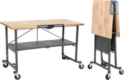 Alternative view of COSCO SmartFold Butcher Block Workbench, 700LB Capacity, Gray