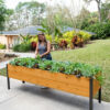 Watering Eco-Stained Elevated Planter Box