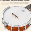 String Banjo 26 Inch MINI Travel Banjo Banjo Beginner Kit with Remo Head Open Back & Closed Solid Back with beginner Kit Comfortable Carrying Bag - Image 3