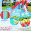 Inflatable Water Slides for Kids 8-in-1 Bounce House Water Park with 450W Blower Climbing Wall, Splash Pool, 2 Water Cannons, Basketball Hoop, Water Slide, Crocodile Sprinkler for Gift Backyard Party - Image 20