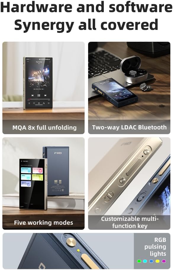 FiiO M21 Android 13 Hi-Res Music Player, Snapdragon 680, Blue-Black - Image 9