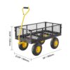 KFFKFF Mesh Steel Garden Cart 900 Lbs, 38 x 22 " Heavy Duty Utility Wagon Cart, Metal Garden Trolley with 10" Wheels, Removable Mesh Sides, 180 Swiveling Handle (Green) - Image 18
