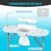 LDAILY Portable Nail Table with Electric Dust Collector - Image 5