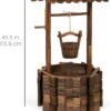Best Choice Products Rustic Wooden Wishing Well Planter Outdoor Home Décor for Patio, Garden, Yard w/Hanging Bucket - Image 6