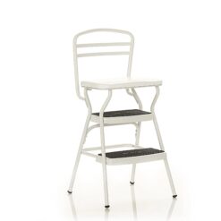 Alternative view of COSCO Stylaire Retro Chair + Step Stool with flip-up seat (white, one pack)