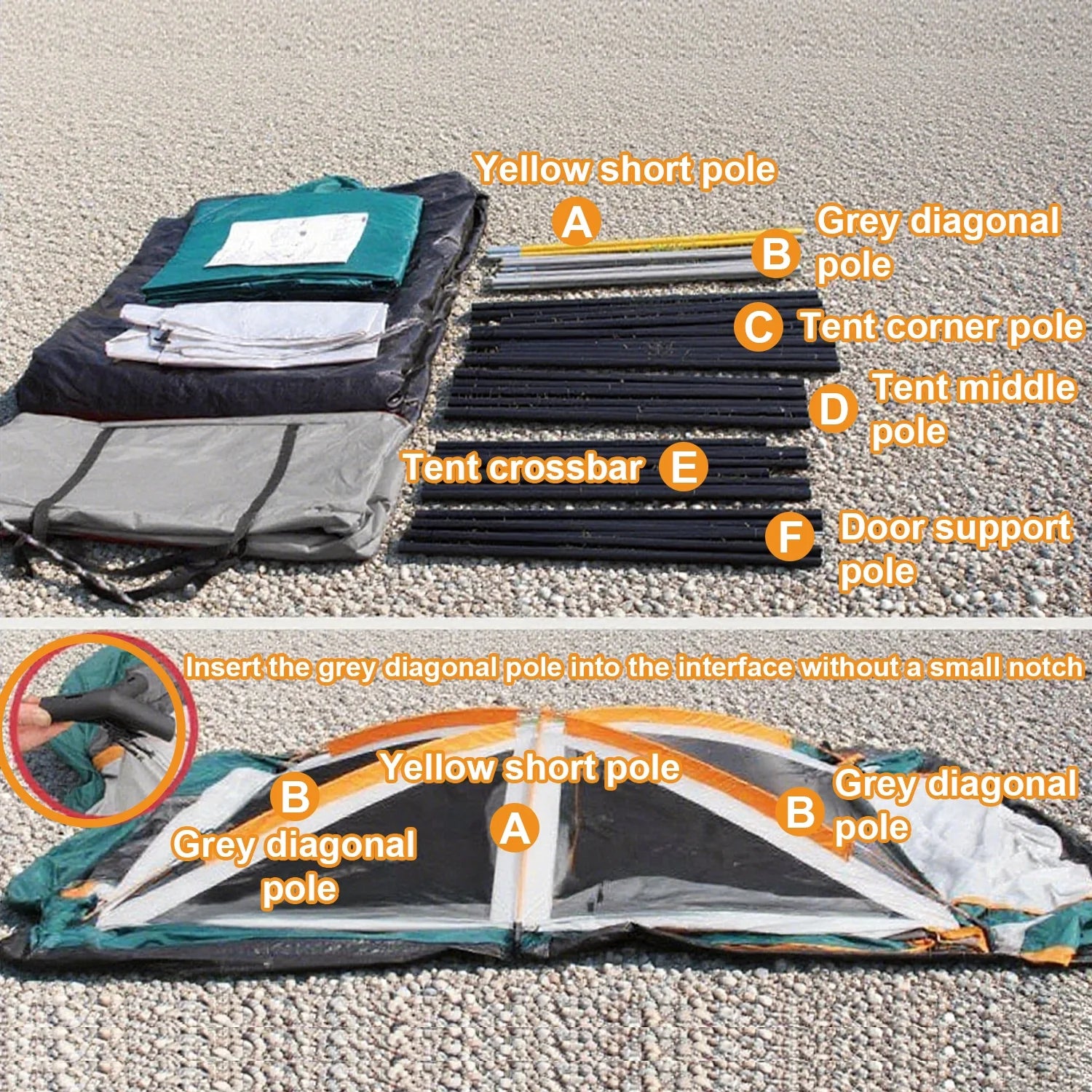KFeng 12 Person Tents for Camping - 2Rooms 3Doors&3Windows Mesh,Suitable for Outdoor/Picnic,Brown - Image 15