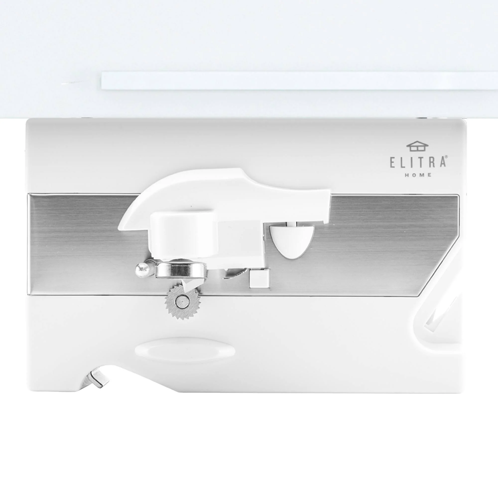Elitra 3 in 1 Under The Cabinet Electric Can Opener, Blade Sharpener, Bottle Opener - White