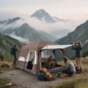 KFeng 12 Person Tents for Camping - 2Rooms 3Doors&3Windows Mesh,Suitable for Outdoor/Picnic,Brown - Image 6