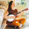 String Banjo 26 Inch MINI Travel Banjo Banjo Beginner Kit with Remo Head Open Back & Closed Solid Back with beginner Kit Comfortable Carrying Bag - Image 8