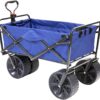 Mac Sports Heavy Duty Collapsible Folding All Terrain Utility Beach Wagon Cart Blue/Black - Image 4