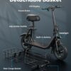 Gyroor Electric Scooter with Basket & Seat, 550W, 20 Mile Range - Image 3