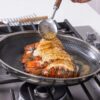 HexClad 6 Piece Hybrid Stainless Steel Cookware Pan Set 8 inch 10 inch 12 inch with Glass Lids Size: One size Black - Image 8